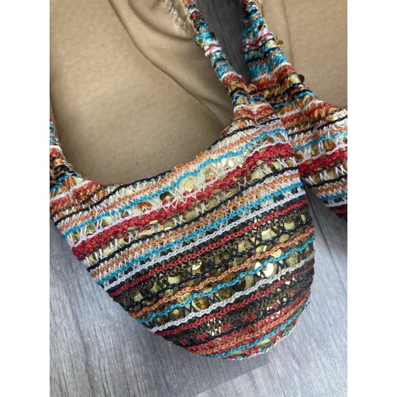 Lucky Brand Shoes Womens 9M Emmie Slip On Ballet Flats Multicolor Sequin Striped - Picture 1 of 8
